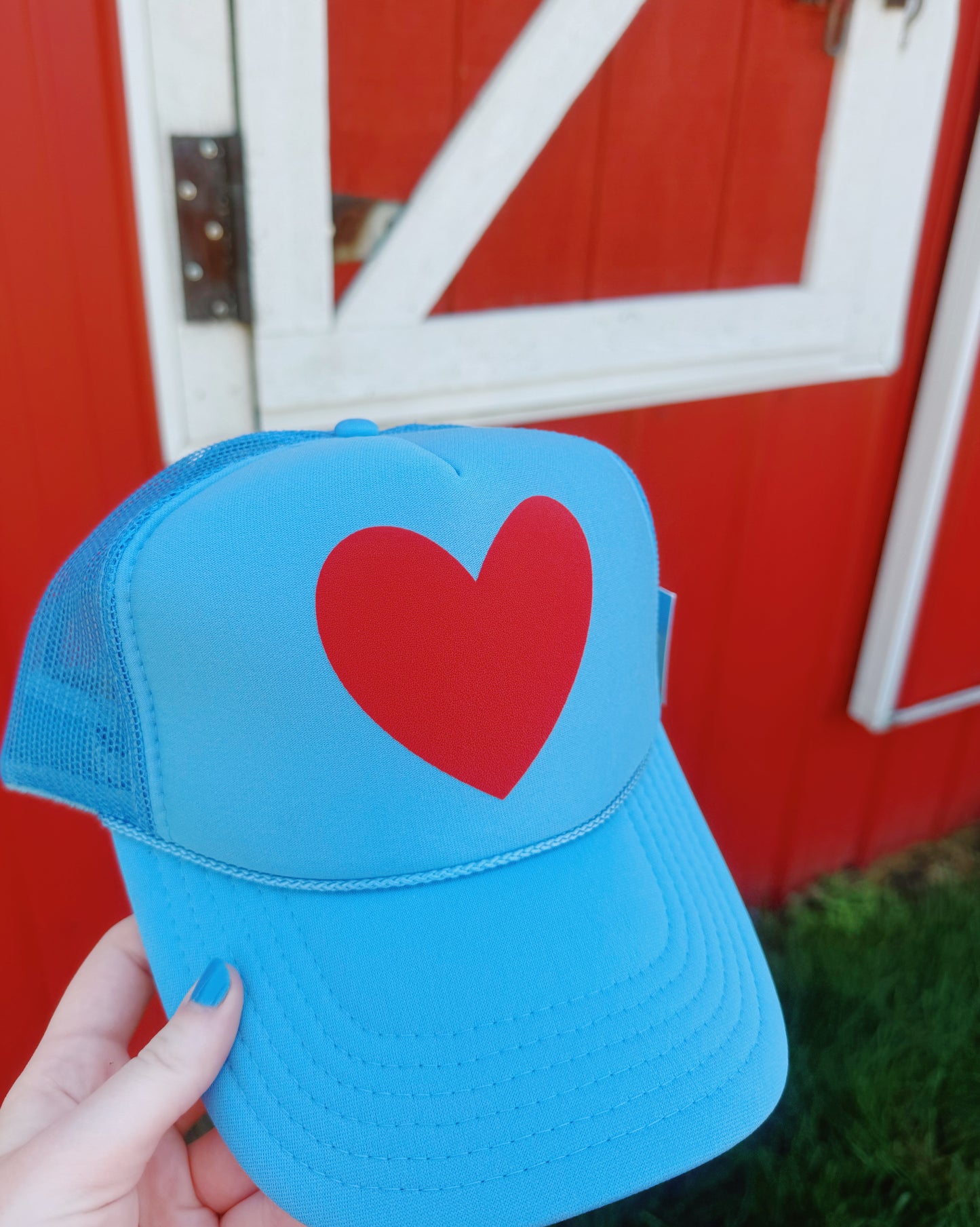 Love Club Trucker Hat (Blue/Red)