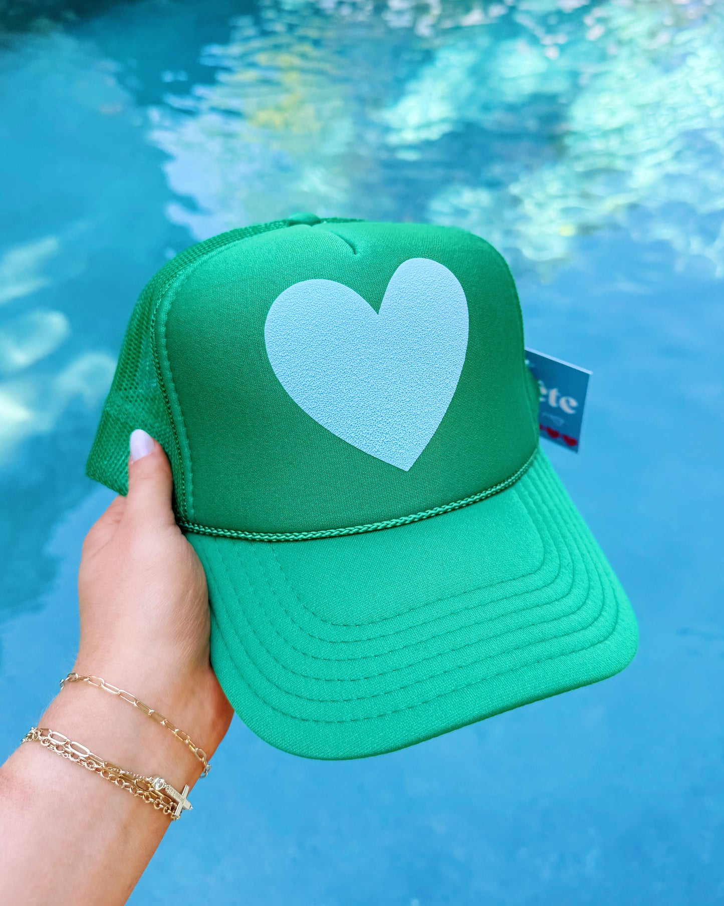 Love Club Trucker Hat (Green/Blue)